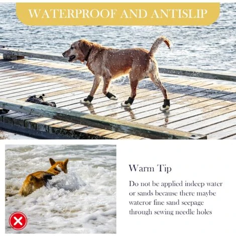 4pcs Bottes Pour Chien De Protection, Respirant Chaussures Pour Chiens, Avec Sangles Réfléchissantes, Protecteur De Patte De Chien à Semelle Rhombique En Caoutchouc En Cuir Microfibre (5) – Image 5