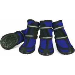 Bottes De Protection Pour Chien Ensemble Imperméable, Chaussures Chien Antidérapantes Avec Boucle Adhésive Sangles Réfléchissantes Chaussures Chiens Chaudes Résistantes Pour Les Chiens Bleu XXL