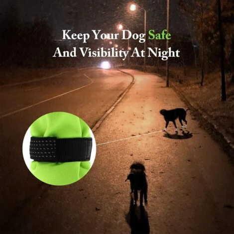 Bottes Pour Chien De Protection, Thermique Long Tube Chaussures Pour Chiens, Protecteur De Patte De Chien En Cuir Microfibre Respirant Avec Semelle En Caoutchouc (6) – Image 4