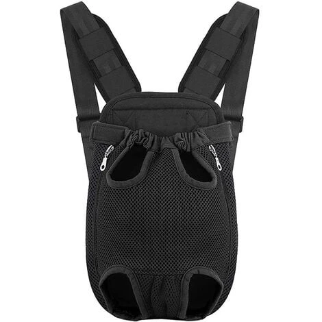 Sac De Transport De Voyage Sac à Dos De Transporteur Ventral Poitrine Pour Petit Chien Chiot Chat Pour Traveling Hiking Camping Etc. M - Noir