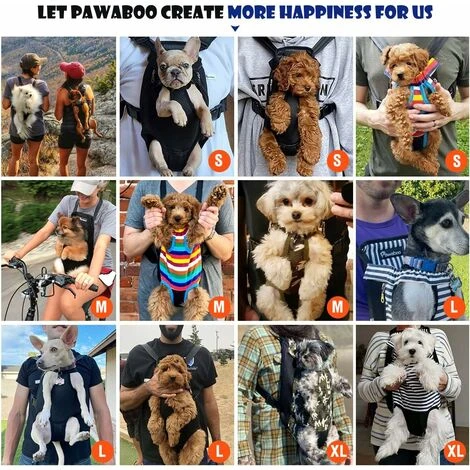 Sac De Transport De Voyage Sac à Dos De Transporteur Ventral Poitrine Pour Petit Chien Chiot Chat Pour Traveling Hiking Camping Etc. M - Noir – Image 3