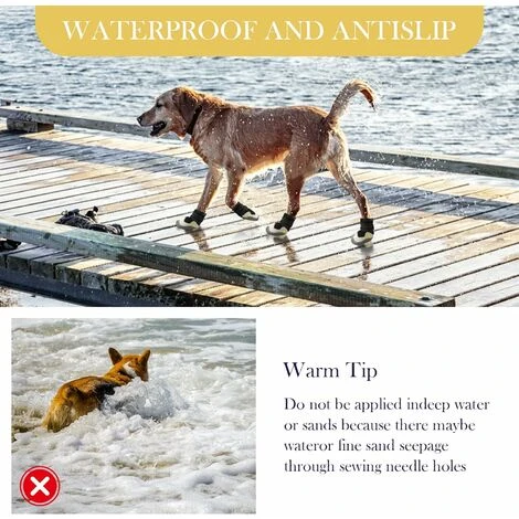 4pcs Bottes Pour Chien De Protection, Respirant Chaussures Pour Chiens, Avec Sangles Réfléchissantes, Protecteur De Patte De Chien à Semelle Rhombique En Caoutchouc En Cuir Microfibre (4) – Image 5