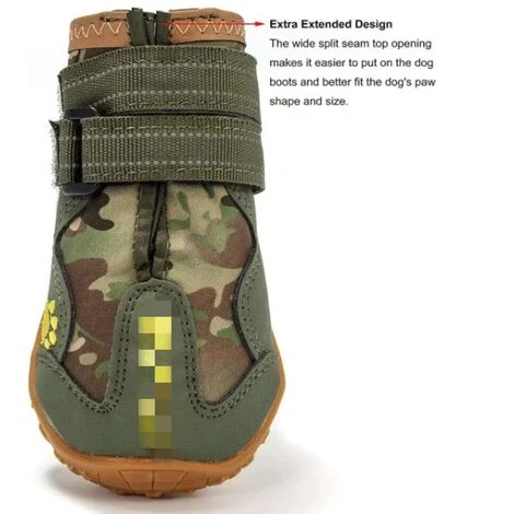 Bottes Chien, 4 Pcs Chien Chaussure Avec Résistant à L'usure, Anti-Slip Intérieur Robuste, Et Bande élastique Pour Taille Moyenne Et Grande Chien(7) – Image 3
