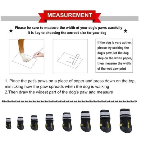Bottes Chien, 4 Pcs Chien Chaussure Avec Résistant à L'usure, Anti-Slip Intérieur Robuste, Et Bande élastique Pour Taille Moyenne Et Grande Chien(7) – Image 4