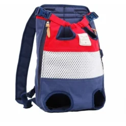 Rayures Rouges Et Bleues-Sac De Transport Pour Animaux Chien, Sac à Dos Pour Chien, Sac à Dos De Transport, Transport Sac à Dos Pour Animaux De Compagnie Jpour Marche Randonnée Vélo Et Support Moto Ju