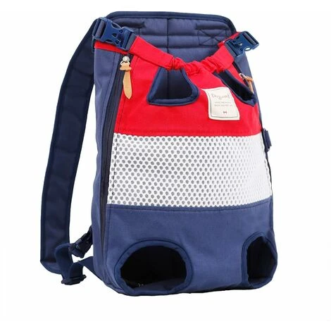 Rayures Rouges Et Bleues-Sac De Transport Pour Animaux Chien, Sac à Dos Pour Chien, Sac à Dos De Transport, Transport Sac à Dos Pour Animaux De Compagnie Jpour Marche Randonnée Vélo Et Support Moto Ju
