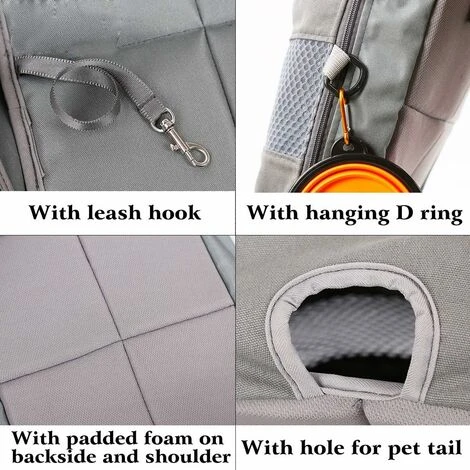 Rayures Rouges Et Bleues-Sac De Transport Pour Animaux Chien, Sac à Dos Pour Chien, Sac à Dos De Transport, Transport Sac à Dos Pour Animaux De Compagnie Jpour Marche Randonnée Vélo Et Support Moto Ju – Image 4