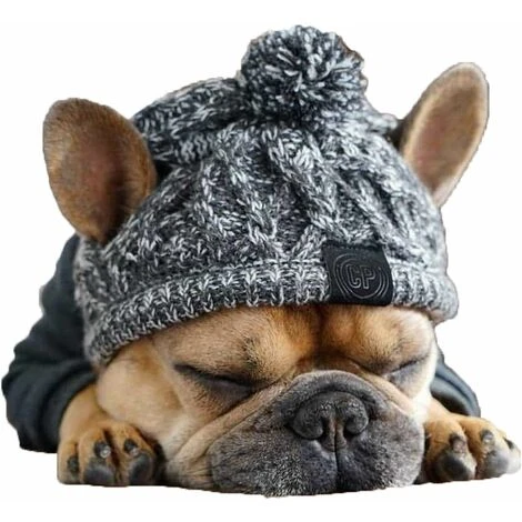 Tricoté Chaud Pour Chien Bonnet Snood Mignon Pour Animal De Compagnie Accessoire De Déguisement Costume Chapeau Pour Automne Et Hiver Fête Photographie(Gris,S)