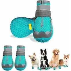 5-Bottes De Protection Pour Chien, 4 Pcs Chaussures Pour Chien Respirantes Avec Sangles Réfléchissantes Et Semelle Antidérapante