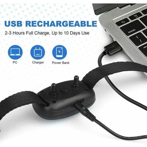 Collier Anti-aboiement Rechargeable Pour Chiens, Dispositif Anti-aboiement Pour Petits Chiens De Taille Moyenne à Grande, Collier Anti-aboiement Pour Chiens, (Bleu) ZHUOXAUN – Image 4