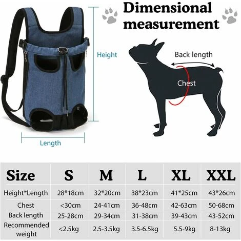 Sacs à Dos Pour Chiens Moyenne Et Grande Taille Sac De Transport Pour Chien Chats Sac Ventral Chien Voyage, Camping XXL – Image 4