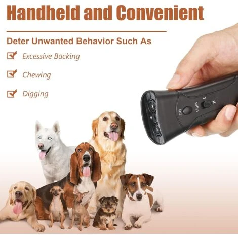 Dog Repeller Trainer Répulsif Pour Chien à Double Canal Outil De Dressage De Chien Portable à Ultrasons Pour éviter Les Aboiements De Chien Pour Le Dressage Et La Marche Des Chiens – Image 4