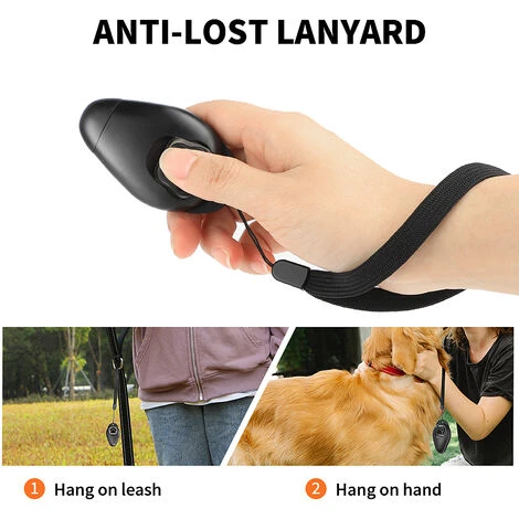 Clicker De Dressage Pour Chien - Renforçateur De Comportement Positif Pour Animaux De Compagnie - Chiots Et Adultes De Tous âges - Pour La Récompense Et Le Dressage - Sifflet Pour Chien Inclus (noir) – Image 4
