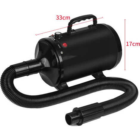 GUOYIHUA® Sèche-Cheveux Pour Chien Sèche-Cheveux Pour Animaux De Compagnie Sèche-Cheveux 2800W / 3,8HP, Sèche-Cheveux Pour Chien De Compagnie, Avec 4 Buses Différentes, Noir – Image 2