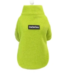 Tee-shirt Et Pull Pour ChienăChiot Chien Hiver Pull Chaud Avec Fermeture Ă©clair VĂȘtements Pour Chien Chiot Chat Chien Chaud Pull Pull En Maille Manteau Vert-l