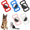 5 PCS Coque Airtag Silicone Compatible Avec Apple Airtag Étui De Protection Airtag Pour Airtag Collier Chien Et Collier GPS Chat, [Noir+Rouge+Rosa+Bleu+Blanche]