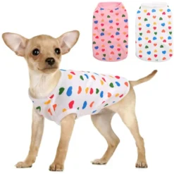 2 Pièces De Gilet D'Amour De Couleur Pour Animaux De Compagnie Vêtements De Printemps Et D'Été Pour Chiens Vêtements Pour Animaux De Compagnie