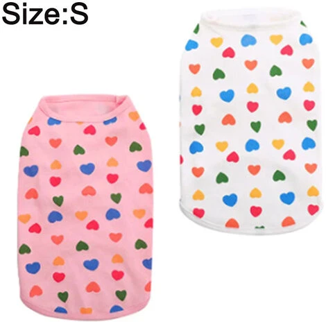 2 Pièces De Gilet D'Amour De Couleur Pour Animaux De Compagnie Vêtements De Printemps Et D'Été Pour Chiens Vêtements Pour Animaux De Compagnie – Image 2