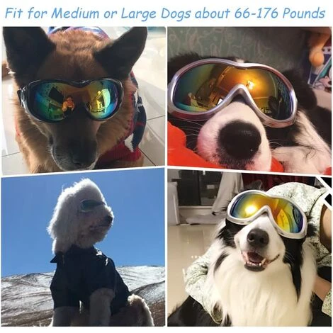 Lunettes De Soleil Pour Chien Lunettes Pour Chiens Lunettes De Ski Pour Chien Avec Protection Uv Lunettes De Soleil Pour Animaux De Compagnie Avec Sangle Réglable – Image 5