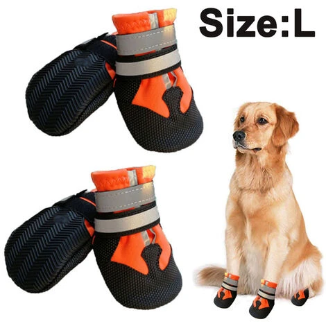 Bottes Pour Chiens Pour Chiens Chaussons Pour Chiens Antidérapants Et Imperméables Pour L'Extérieur, Chaussures Pour Chiens De Taille Moyenne À Grande Avec Semelle Robuste
