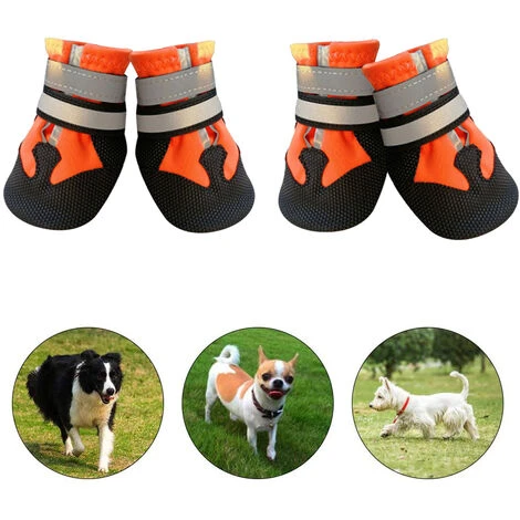 Bottes Pour Chiens Pour Chiens Chaussons Pour Chiens Antidérapants Et Imperméables Pour L'Extérieur, Chaussures Pour Chiens De Taille Moyenne À Grande Avec Semelle Robuste – Image 2