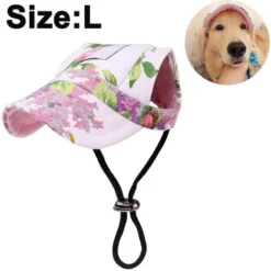 Chapeau Pour Chien, Casquette De Baseball Pour Animaux De Compagnie/Chapeau De Sport Pour Chiens/Casquette De Visière Avec Trous D'Oreille Et Mentonnière Pour Chiens Et Chats,