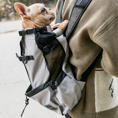 Sac À Dos Pour Chien Pour Petits Et Moyens Animaux De Compagnie Porte-Sac À Dos Pour Chien Réglable Face À L'Avant Entièrement Ventilé – Image 3