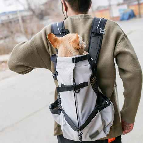 Sac À Dos Pour Chien Pour Petits Et Moyens Animaux De Compagnie Porte-Sac À Dos Pour Chien Réglable Face À L'Avant Entièrement Ventilé – Image 4