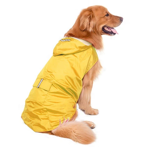 Imperméable Pour Chien Imperméable Manteau Pour Chien Grand Doublé Ultra-Léger Respirant Chien Veste Bandes Réfléchissantes Veste De Pluie Chiens Avec Capuche 4Xl – Image 2