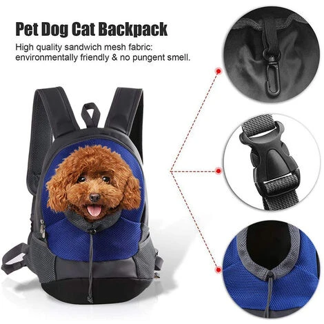 Sac À Dos Pour Animal De Compagnie, Sac Avant Pour Chien Et Chat Avec Tête Respirante Pour Petits Chiens De Taille Moyenne Pour Les Voyages, Les Randonnées En Plein Air – Image 4