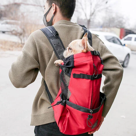 Sac À Dos Pour Chien Pour Petits Et Moyens Animaux De Compagnie Porte-Sac À Dos Pour Chien Réglable Face À L'Avant Entièrement Ventilé – Image 4