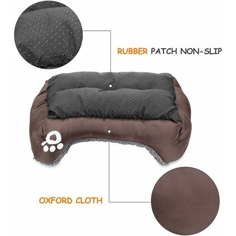 Lit Pour Chien, Panier Pour Chien Lavable, Canapé Pour Chien Coussin Pour Chien Panier Pour Chien Non-silp, Lit Pour Chat Et Chien De Petite à Moyenne Taille, Marron – Image 4