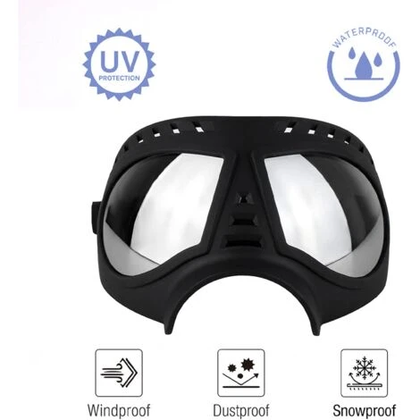 Lunettes De Protection Pour Chiens Moyennes à Grandes Lunettes De Soleil UV Pour Chiens Coupe-vent Et Neige à Monture Souple Pour La Protection Des Yeux Des Chiens à Long Museau – Image 4