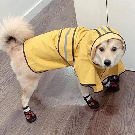 Protège-pattes Pour Chien, Chaussures Antidérapantes Pour Chien Avec Sangles Réfléchissantes Pour Chaussures De Chiot De Petite Et Moyenne Taille (4 Mètres, Rouge) – Image 3