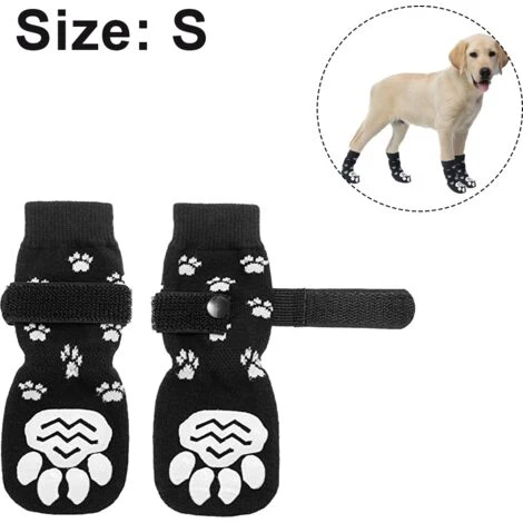 Chaussettes Antidérapantes Amusantes Pour Chien Avec Sangles Réglables – Contrle De Traction Puissant Antidérapant Pour Intérieur Sur Sols En Bois Dur Ou Carrelage. – Image 2