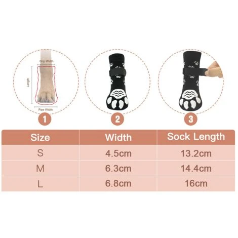 Chaussettes Antidérapantes Amusantes Pour Chien Avec Sangles Réglables – Contrle De Traction Puissant Antidérapant Pour Intérieur Sur Sols En Bois Dur Ou Carrelage. – Image 3