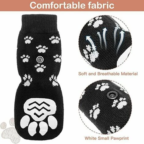 Chaussettes Antidérapantes Amusantes Pour Chien Avec Sangles Réglables – Contrle De Traction Puissant Antidérapant Pour Intérieur Sur Sols En Bois Dur Ou Carrelage. – Image 4