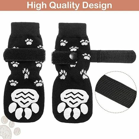Chaussettes Antidérapantes Amusantes Pour Chien Avec Sangles Réglables – Contrle De Traction Puissant Antidérapant Pour Intérieur Sur Sols En Bois Dur Ou Carrelage. – Image 5
