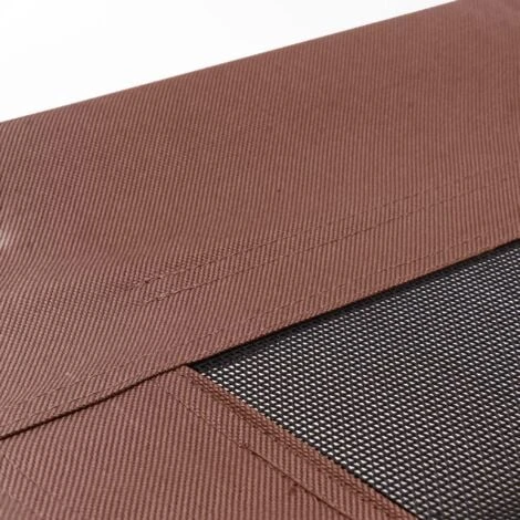 Lit De Camp Pour Chien Outdoor Lit Surélevé Chat XL 122x93x20cm Marron Tissu Oxford Jusqu’à 30kg – Image 4