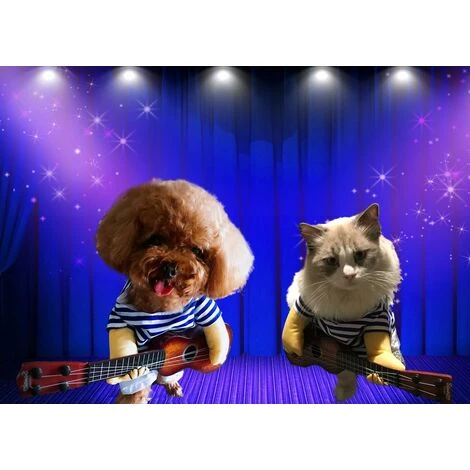 Costume De Guitare Pour Animaux De Compagnie Costumes De Chien Halloween Noël Cosplay Fête Tenue Drôle Vêtements(M) – Image 3
