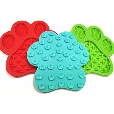 Tapis De Lechage Chien Tapis à Lécher Pour Chien Coussin à Lécher Pour Chien Avec Ventouse En Bas, Bol Anti-étranglement Pour Animaux De Compagnie, Bol Pour Chat En Silicone Anti-Rotation Rouge – Image 3