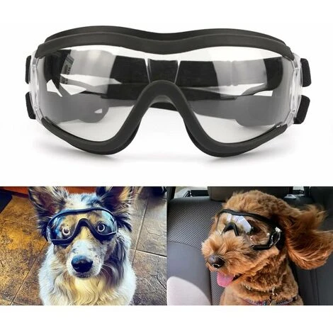 Lunettes De Chien Lunettes De Soleil Pour Animaux De Compagnie Protection Oculaire Imperméable Coupe-Vent Pour Chien De Grande Et Moyenne Taille - Clair