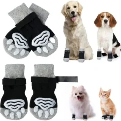 Chaussettes Pour Chien Antidérapantes Avec Protection Des Griffes Pour Chien, Chaussettes Pour Chien, Contrôle De La Traction, Vêtements D'intérieur, Adaptées Aux Chiens Et Chats De Petite à Très Gran